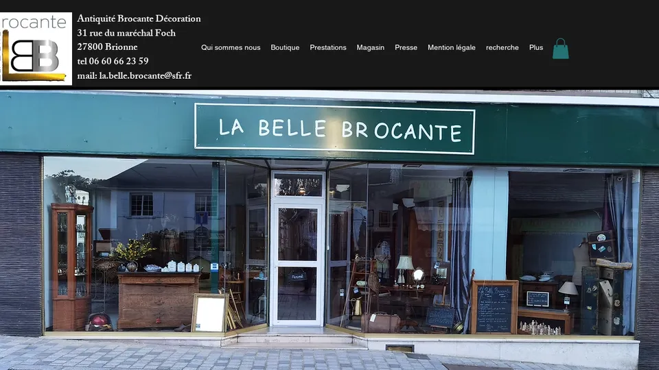 Aperçu du site de La Belle Brocante