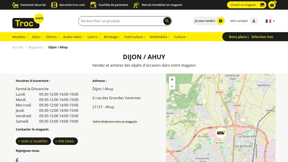 Aperçu du site de Happy Troc — Dijon / Ahuy