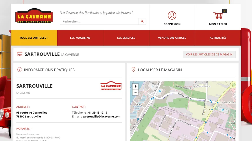 Aperçu du site de La Caverne — Sartrouville