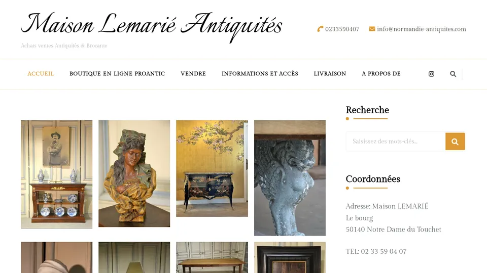 Aperçu du site de Maison Lemarié Antiquités