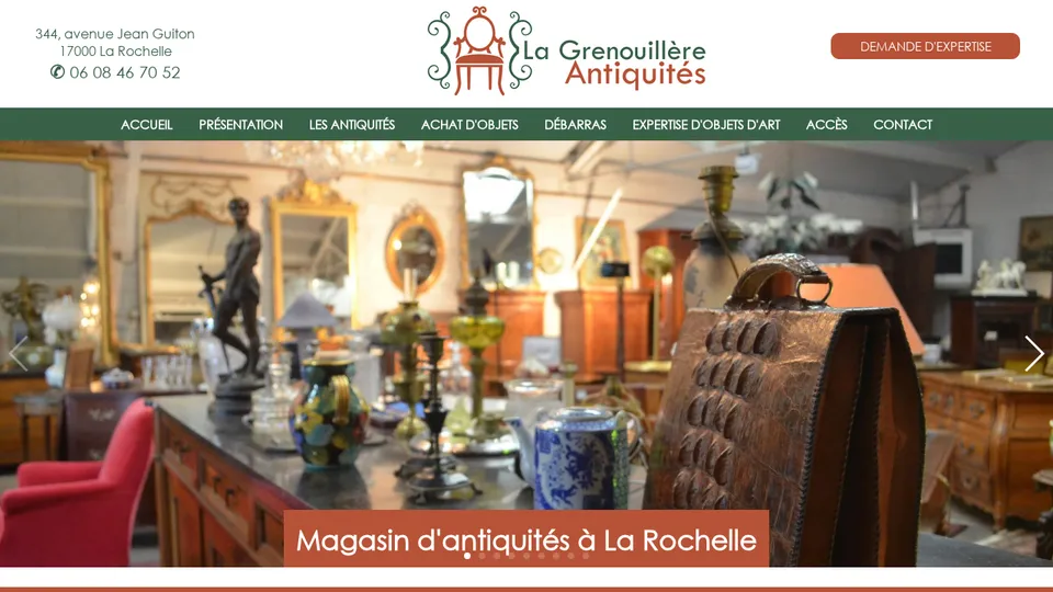 Aperçu du site de La Grenouillère Antiquités — Christian Michel