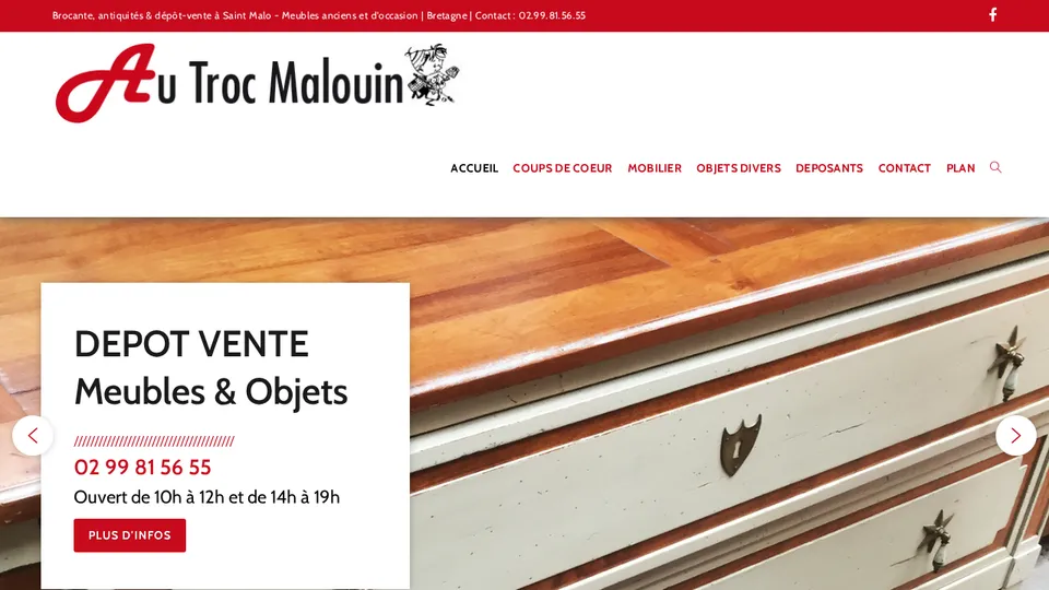 Aperçu du site de Au Troc Malouin