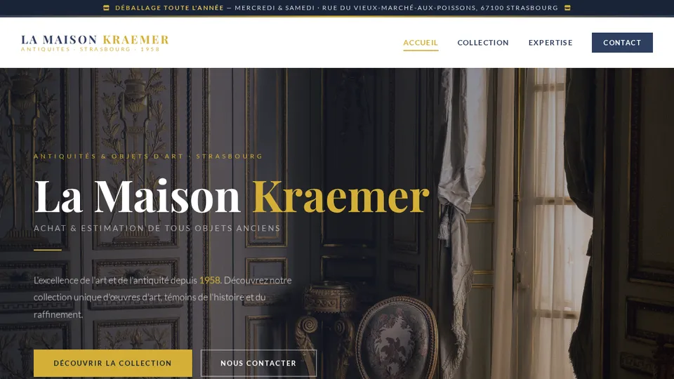 Aperçu du site de La Maison Kraemer