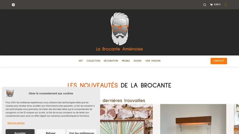 Aperçu du site de La Brocante Amiénoise