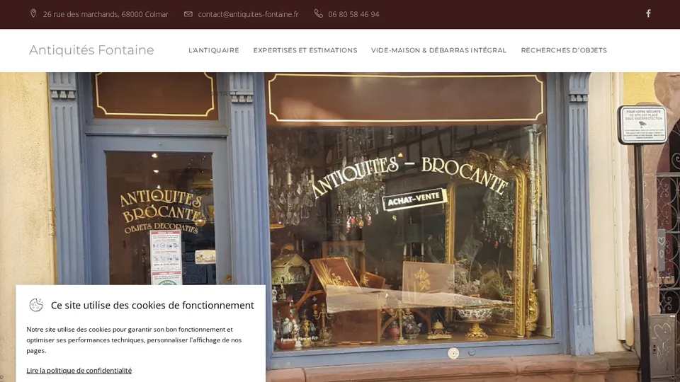 Aperçu du site de Antiquités Fontaine
