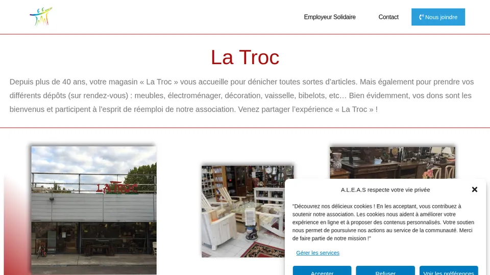 Aperçu du site de La Troc — ALÉAS