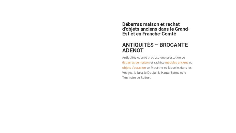 Aperçu du site de Antiquités Brocante Adenot — Châtenois