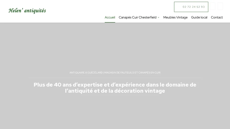 Aperçu du site de Helen’ Antiquités