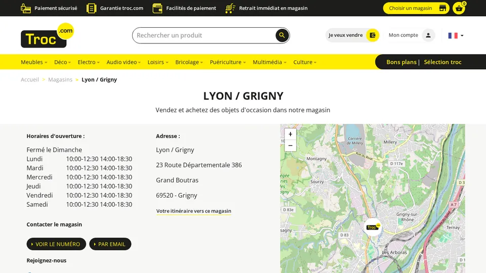 Aperçu du site de Happy Troc — Lyon / Grigny