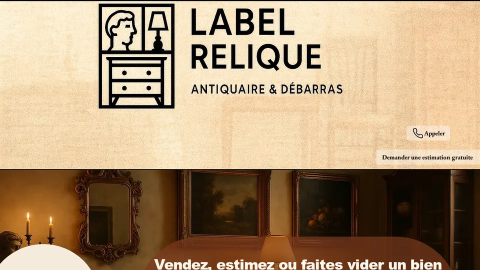 Aperçu du site de Label Relique