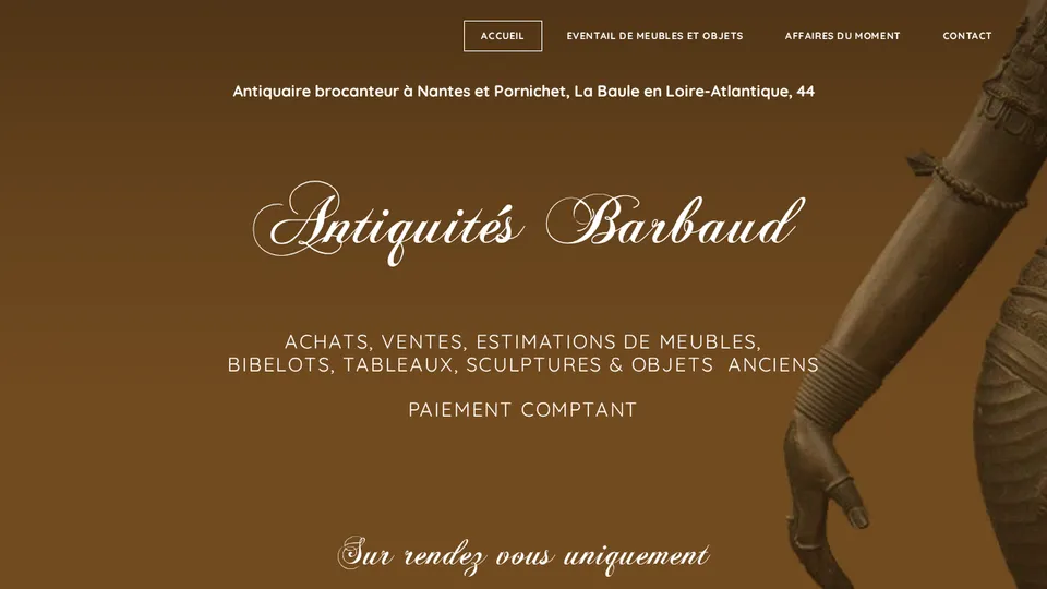 Aperçu du site de Antiquités Barbaud — Nantes