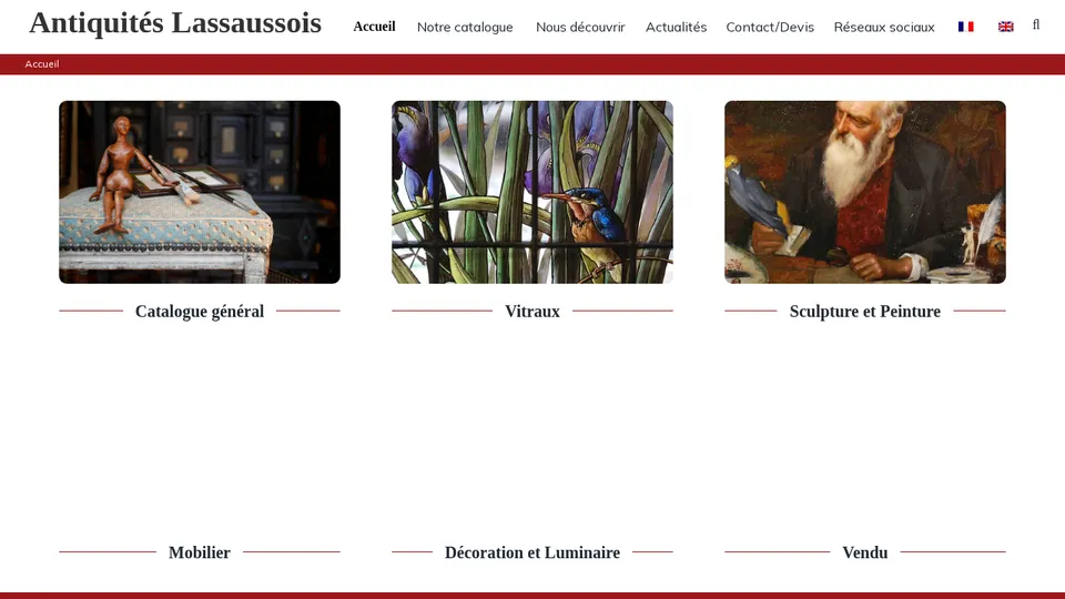 Aperçu du site de Antiquités Lassaussois — Chartres