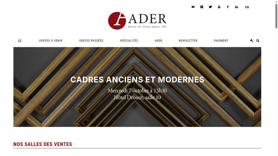 Aperçu du site de ADER — Favart