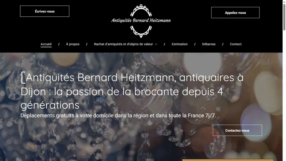 Aperçu du site de Antiquités Bernard Heitzmann