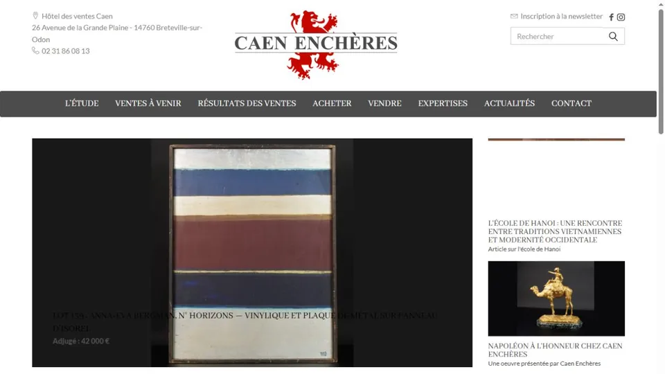Aperçu du site de Caen Enchères