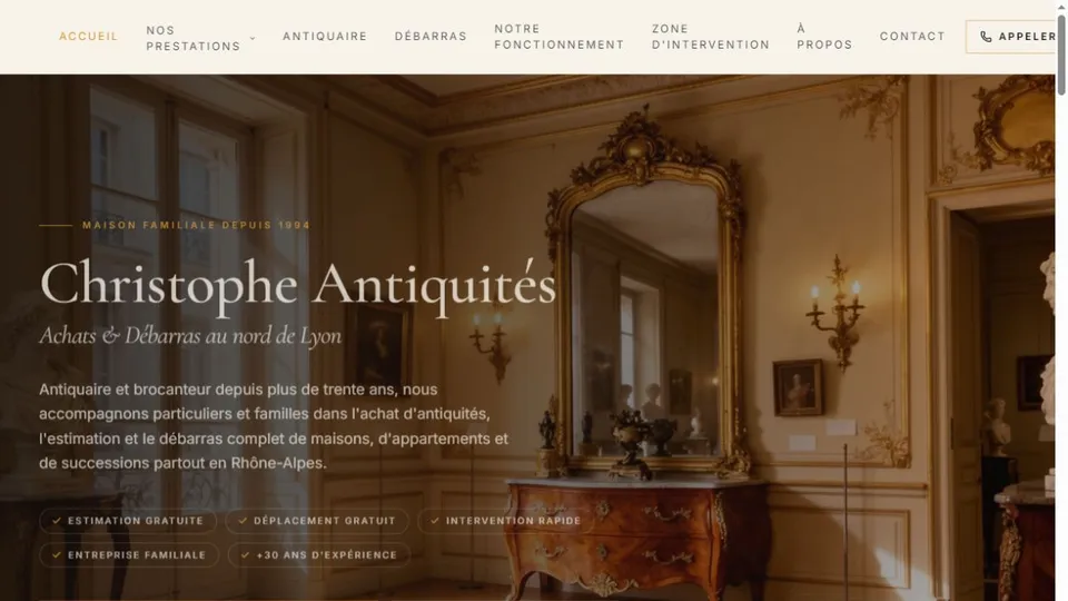 Aperçu du site de Christophe Antiquités