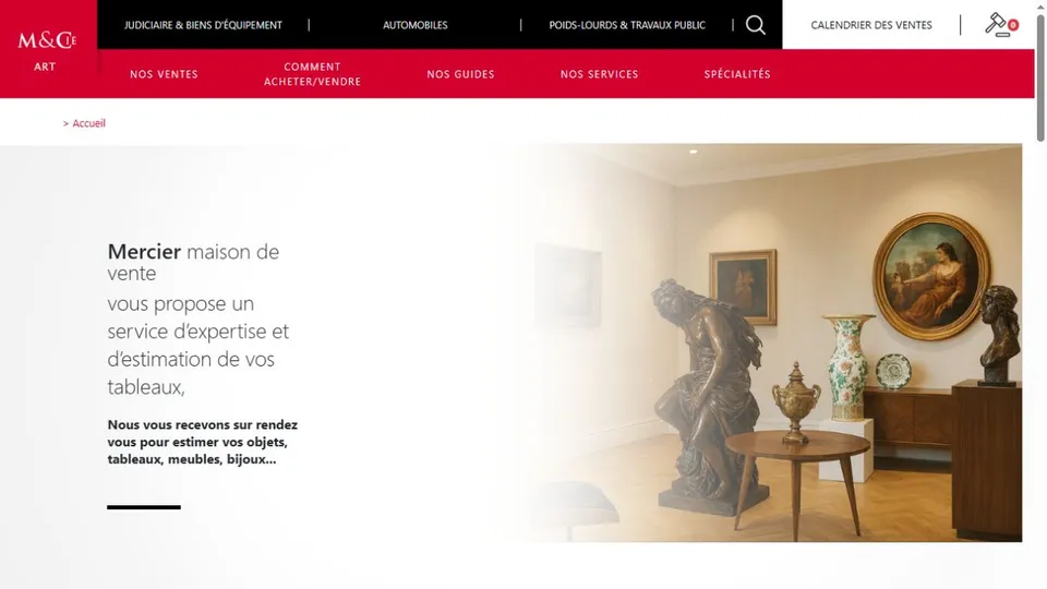 Aperçu du site de Mercier & Cie — Lille
