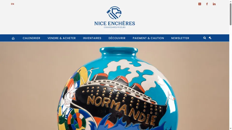 Aperçu du site de Nice Enchères