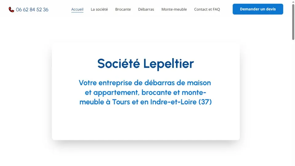 Aperçu du site de Société Lepeltier